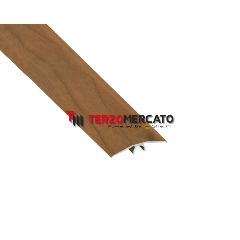 Profilo di giunzione raccordo in alluminio per pavimenti 46x2000 mm colore legno noce